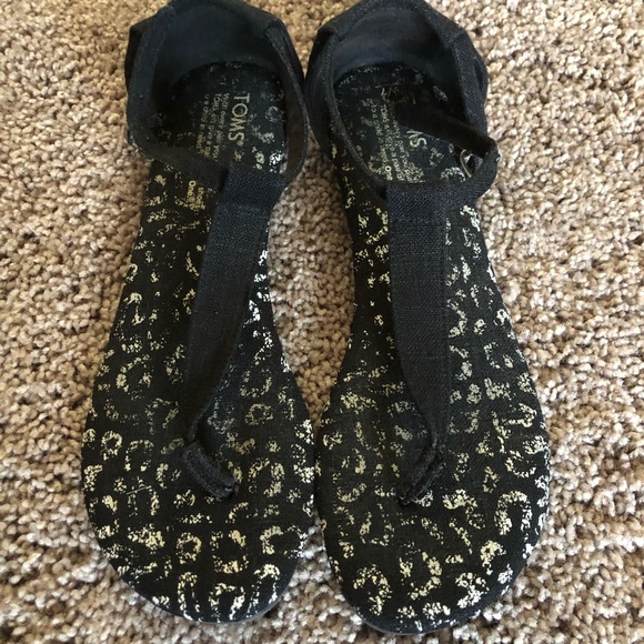 Toms tstrap black leopard sandals - Picture 2 of 5